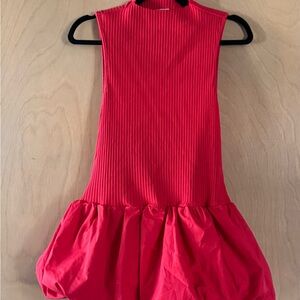 Maeve Ribbed Red Top